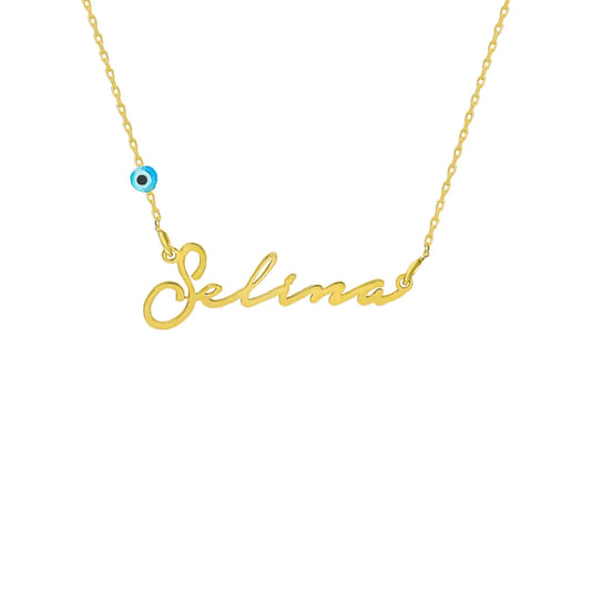 SIGNATUR KETTE - WAAGERECHT MIT BLAUE AUGE