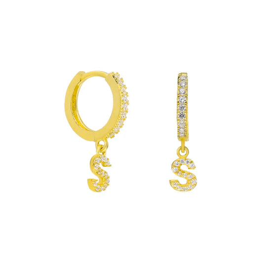 INITIAL ZIRKONIA BUCHSTABEN OHRRINGE